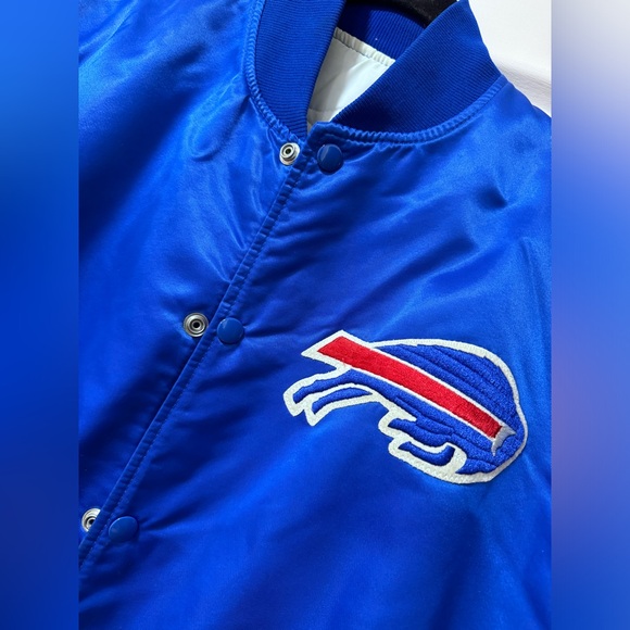 NFL OFFICIAL Queen City Vintage Buffalo Bills Satin NFL Bomber Jacket • LARGE - Picture 5 of 12
